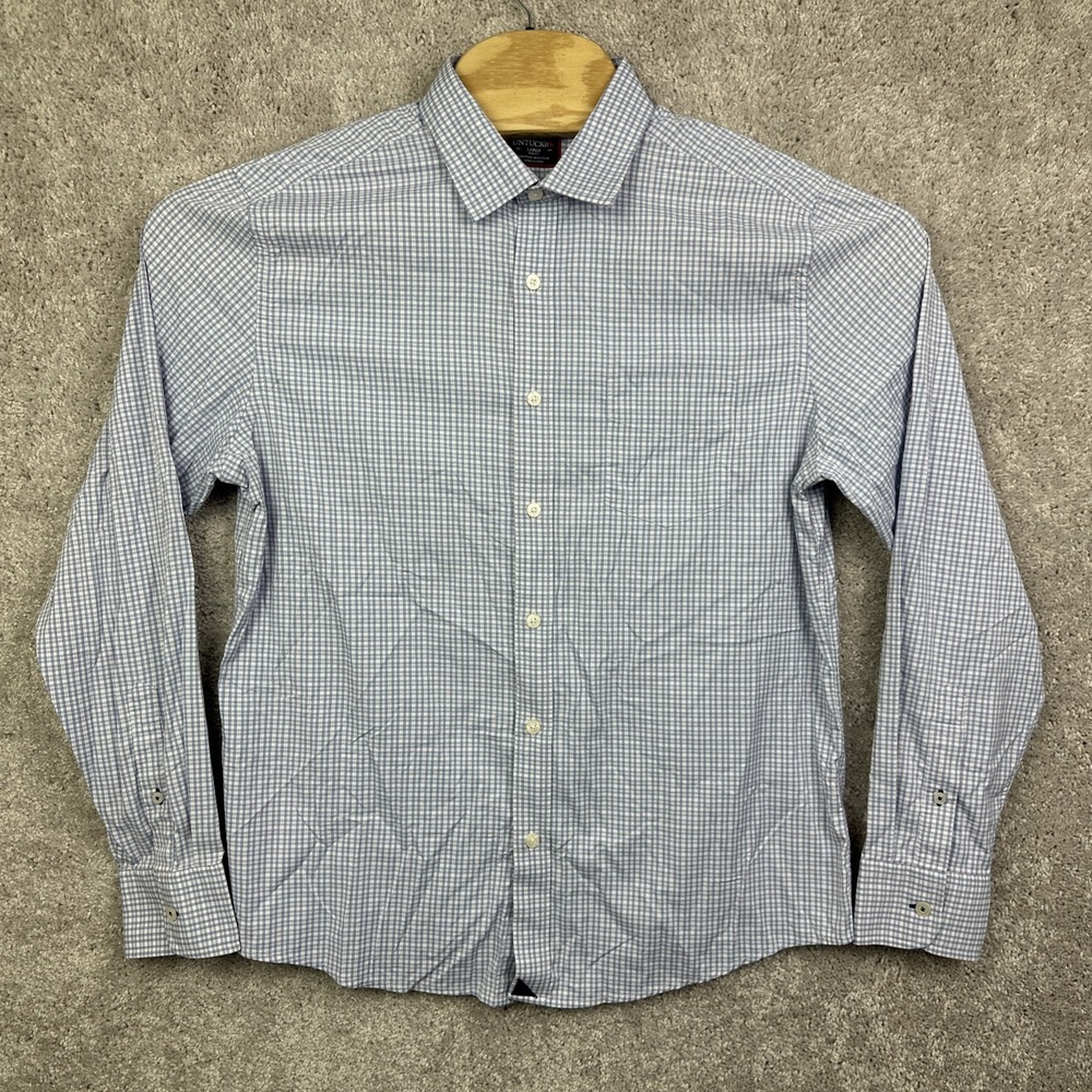 UNTUCKit Shirt Mens Large Plaid Performance Nylon Stretch Dalton Slim Fit Pink